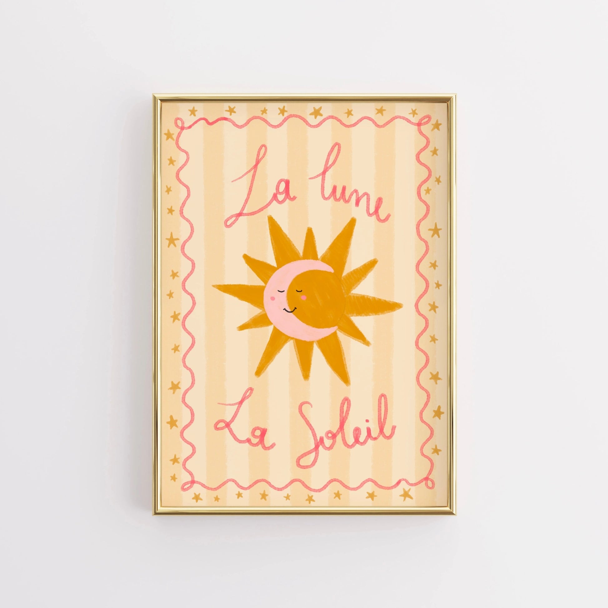 La Lune La Soleil Wall Art – French Sun and Moon Poster