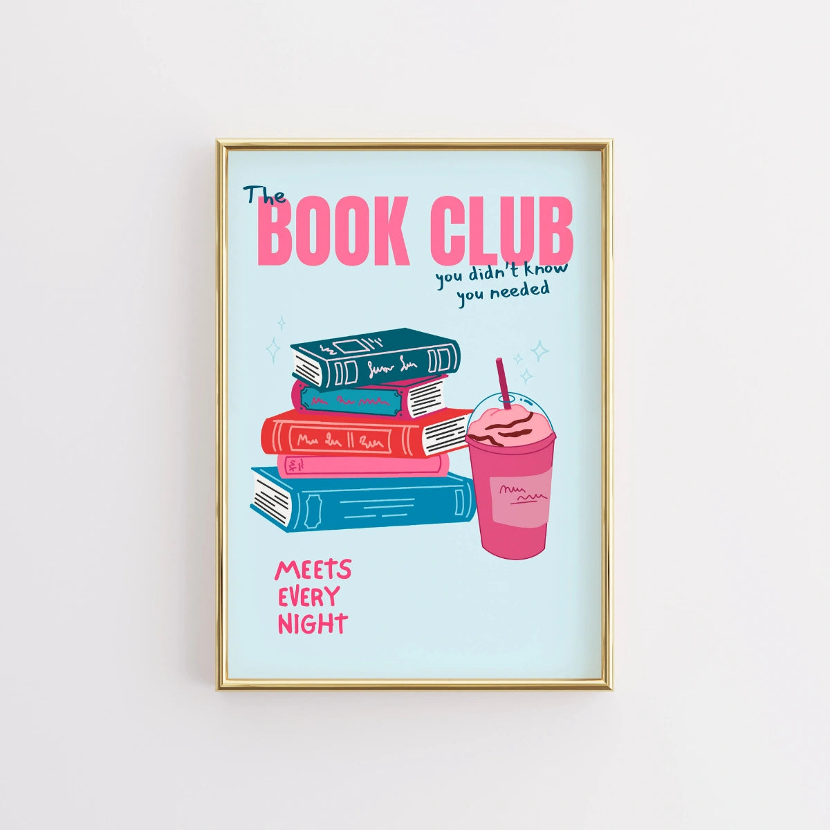 Book Club Print – Blue Reading Quote Wall Art