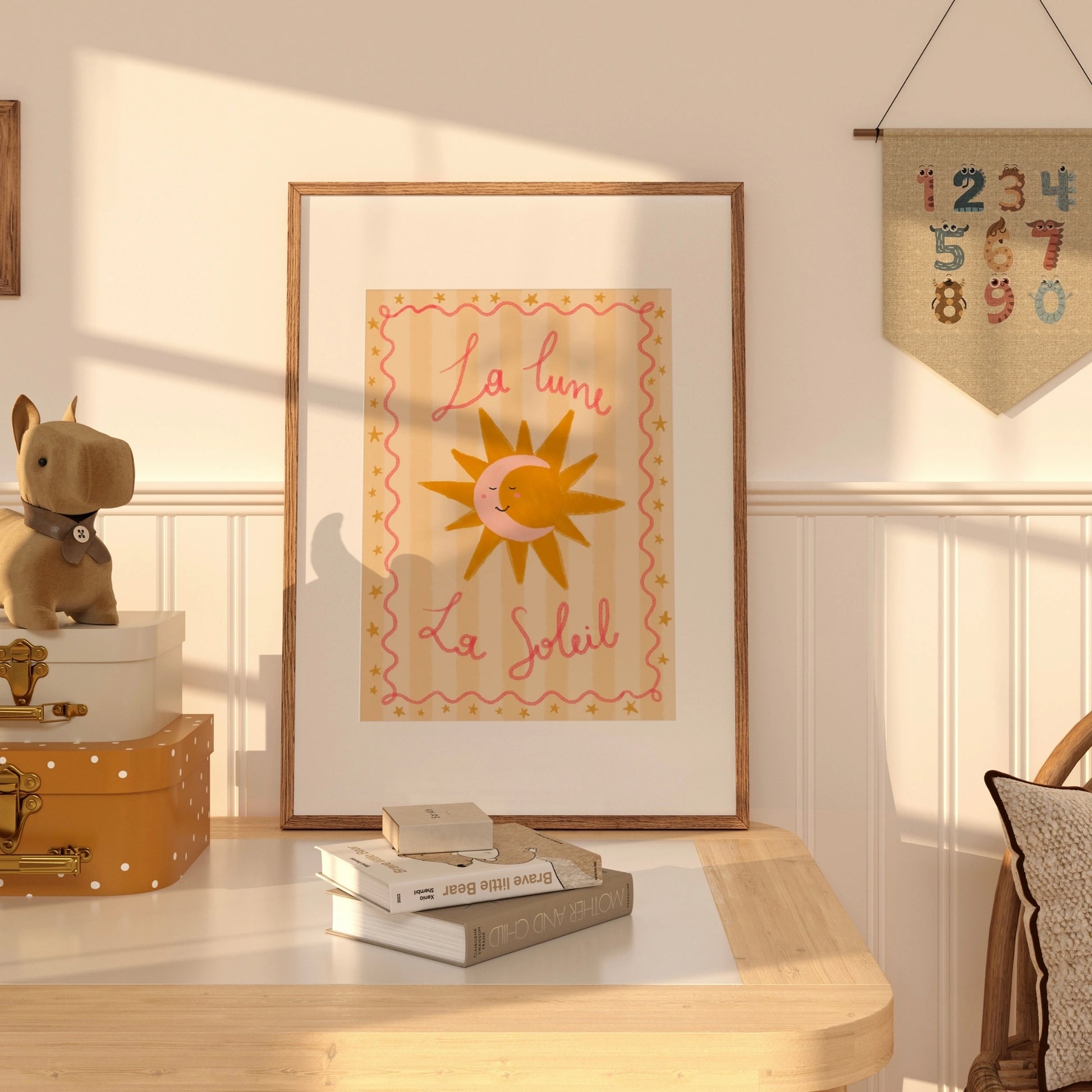 La Lune La Soleil Wall Art – French Sun and Moon Poster