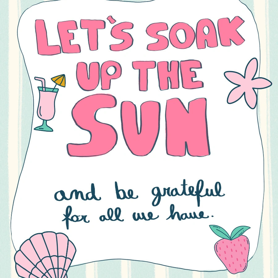 Wandbild „Genieß die Sonne“ – Sommerlicher Kunstdruck mit Zitat