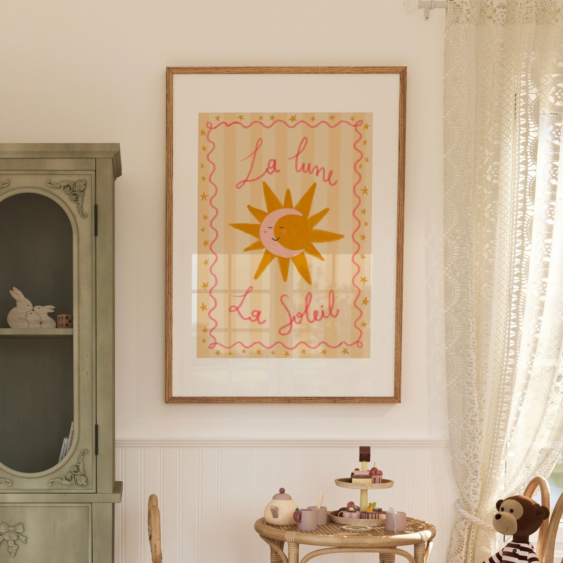 La Lune La Soleil Wall Art – French Sun and Moon Poster