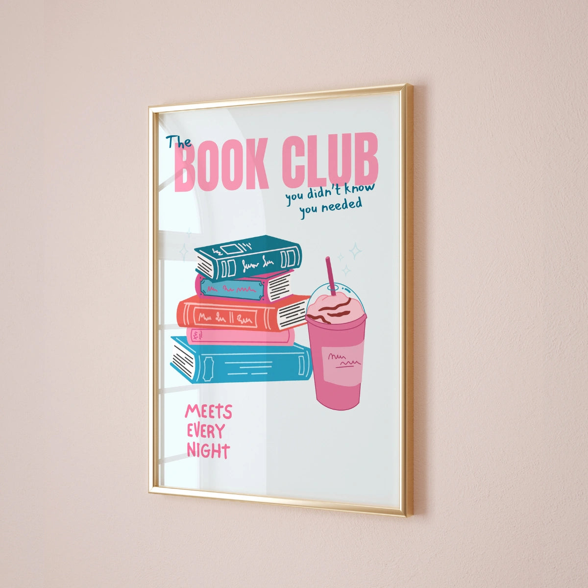 Buchclub-Druck – Wandbild mit blauem Lesezitat