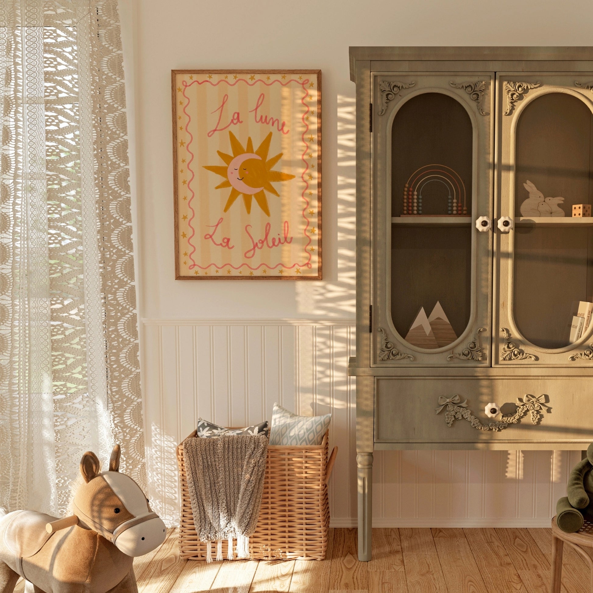 La Lune La Soleil Wall Art – French Sun and Moon Poster