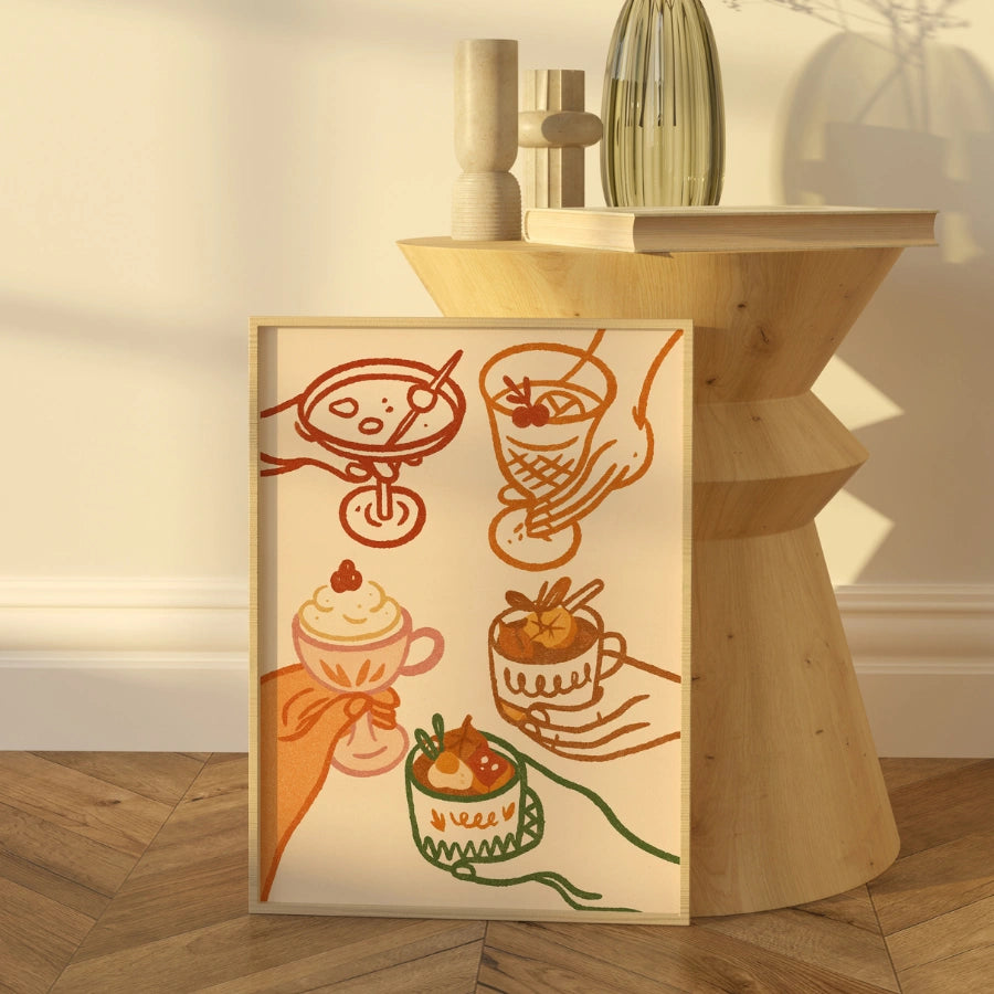 Autumn Drinks Wall Art - Cozy Fall Cocktail Print