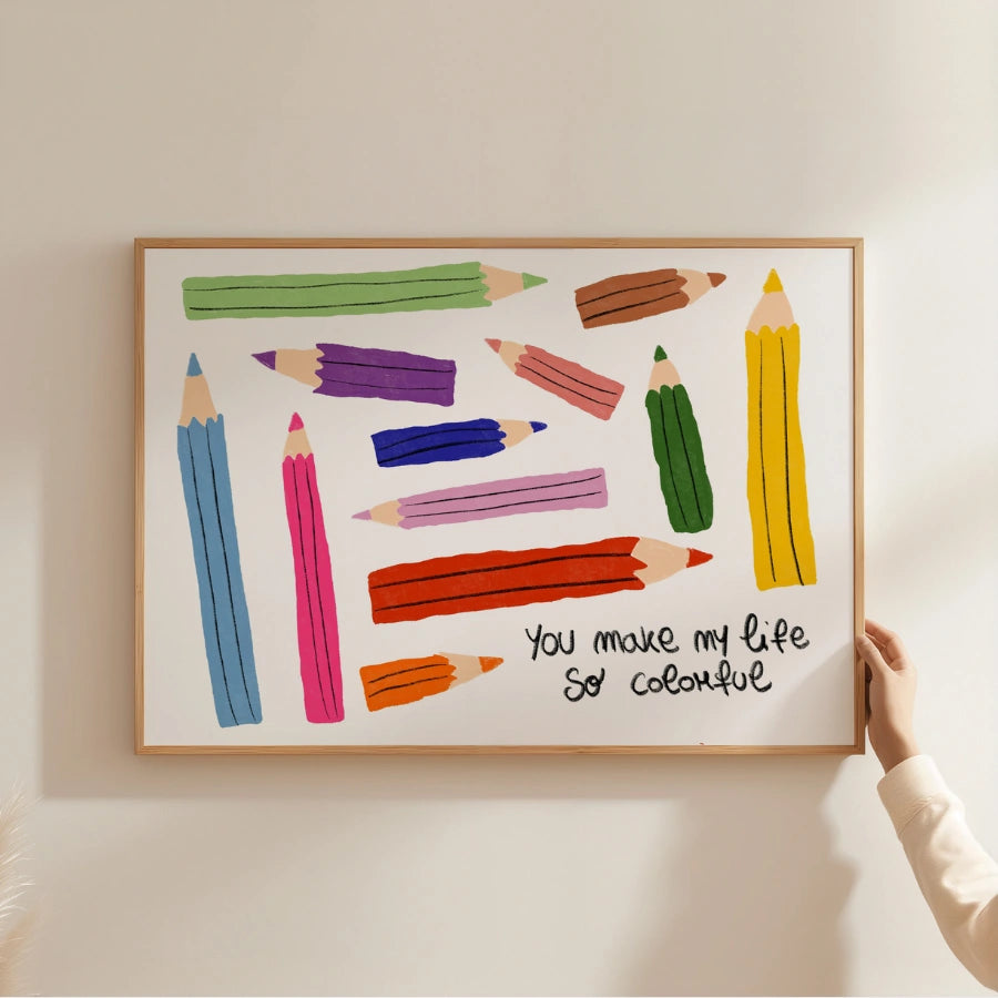 Color Pencils Nursery Print – Cute Art Wall Decor for Kids