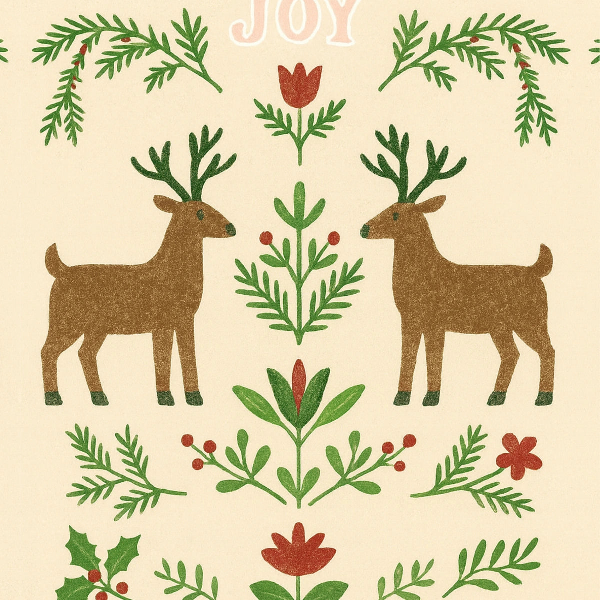 Weihnachtsdruck mit Rentier-Motiv