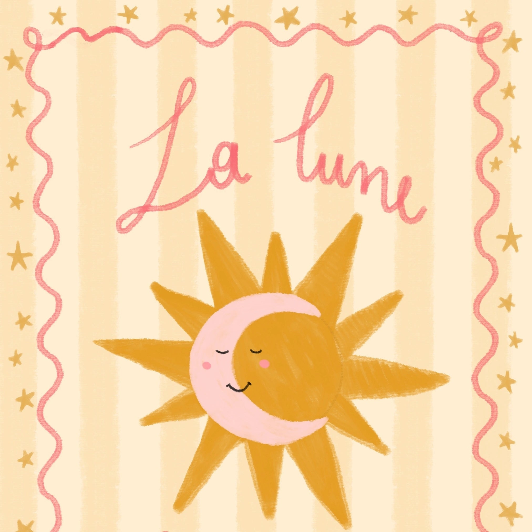 La Lune La Soleil Wall Art – French Sun and Moon Poster