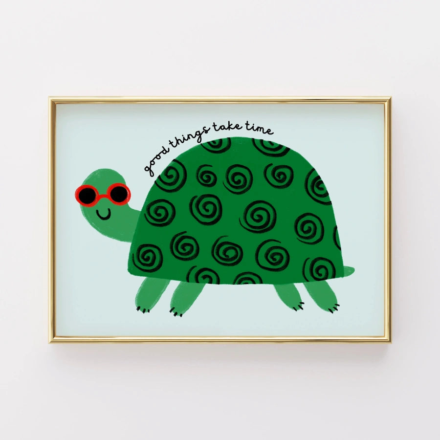 Schildkröten-Kinderzimmerbild – Niedliche Tier-Wandkunst
