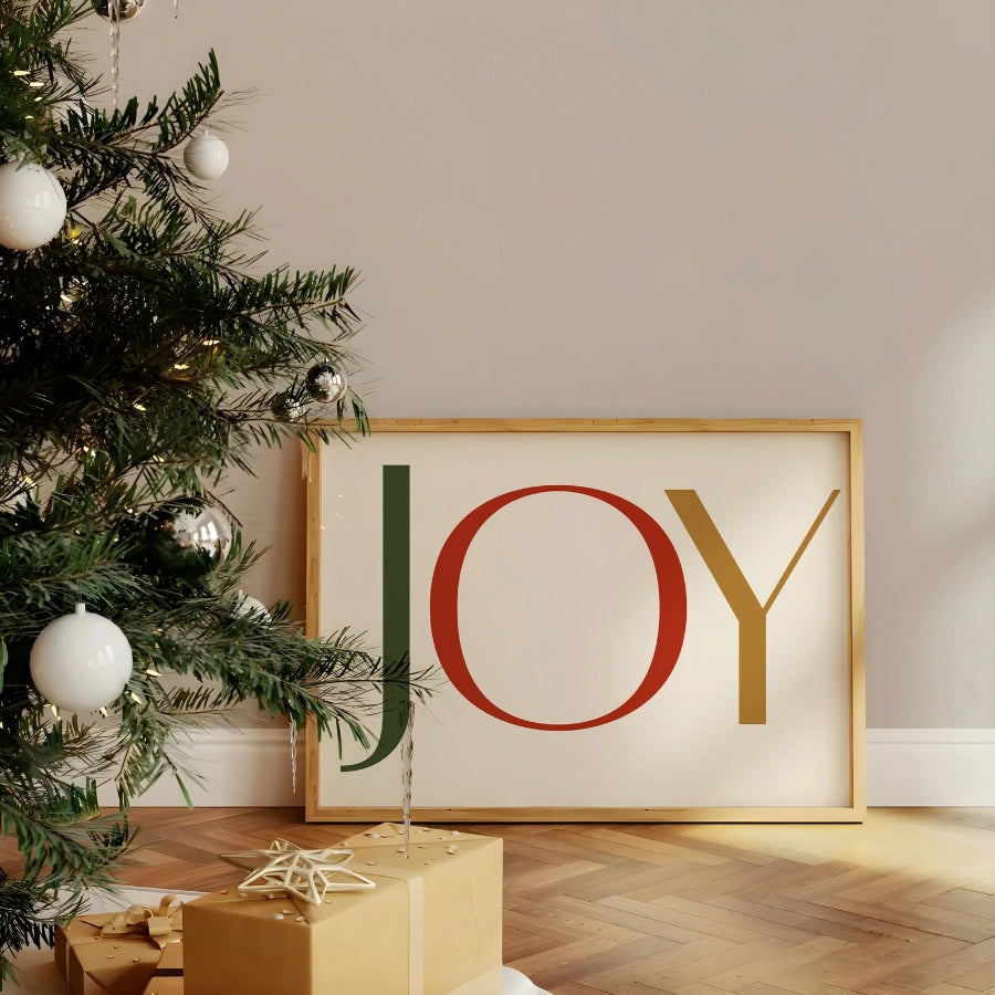 Joy Typography – Minimalist Christmas Wall Art Print