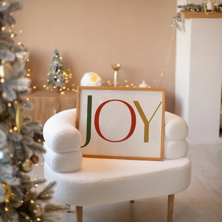 Joy Typography – Minimalist Christmas Wall Art Print