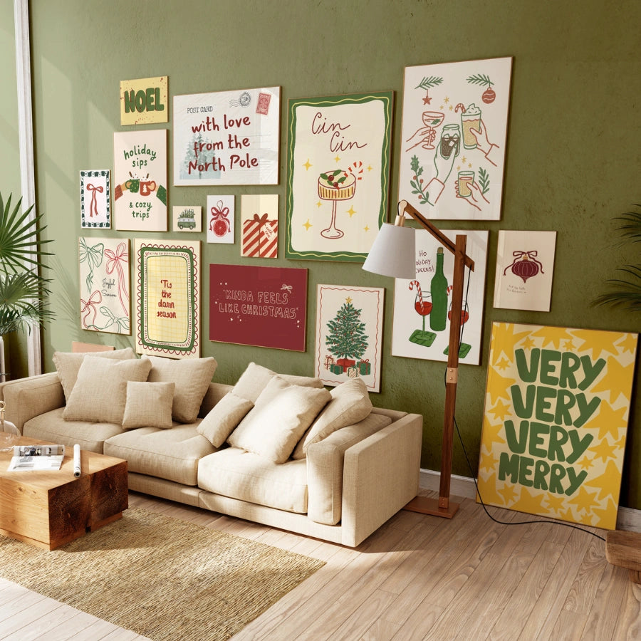 Handmade Minimal Christmas Decor, over 100 prints