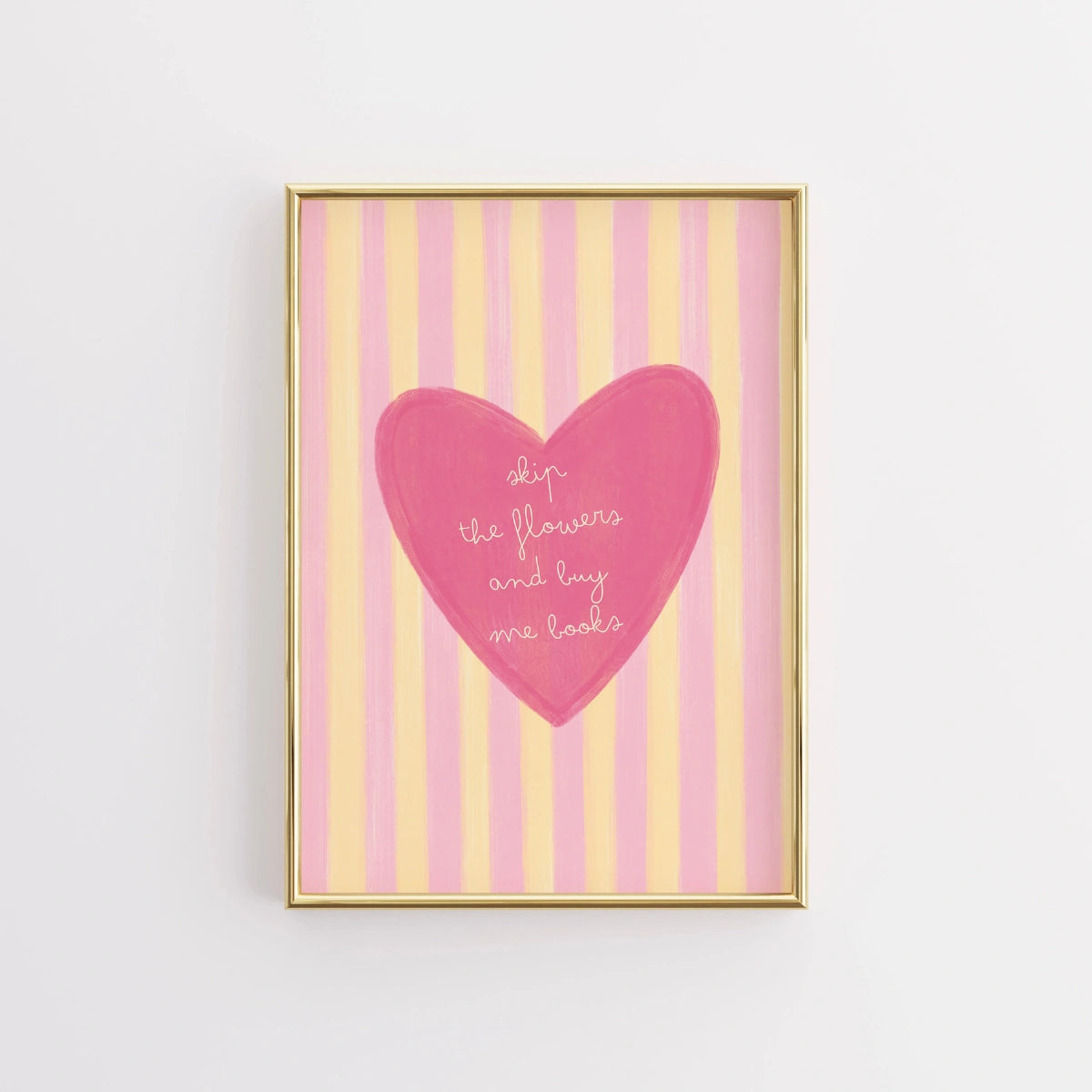 Buy Me Books Print – Cute Pink Book Lover Art