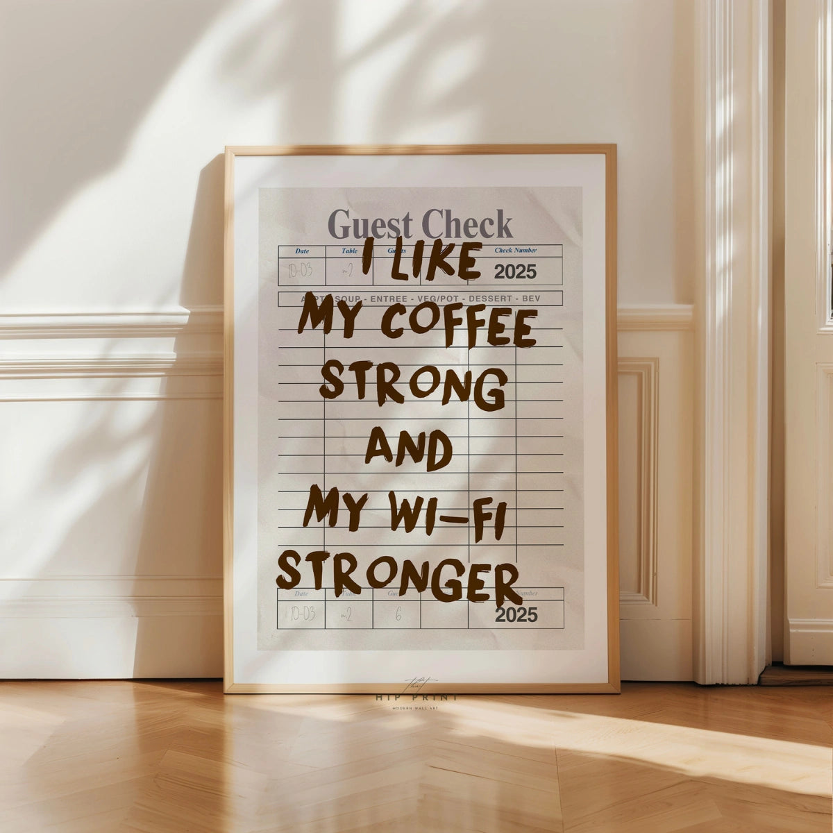 Lustiges Wandbild mit Kaffeezitat – Kaffee-WLAN-Druck