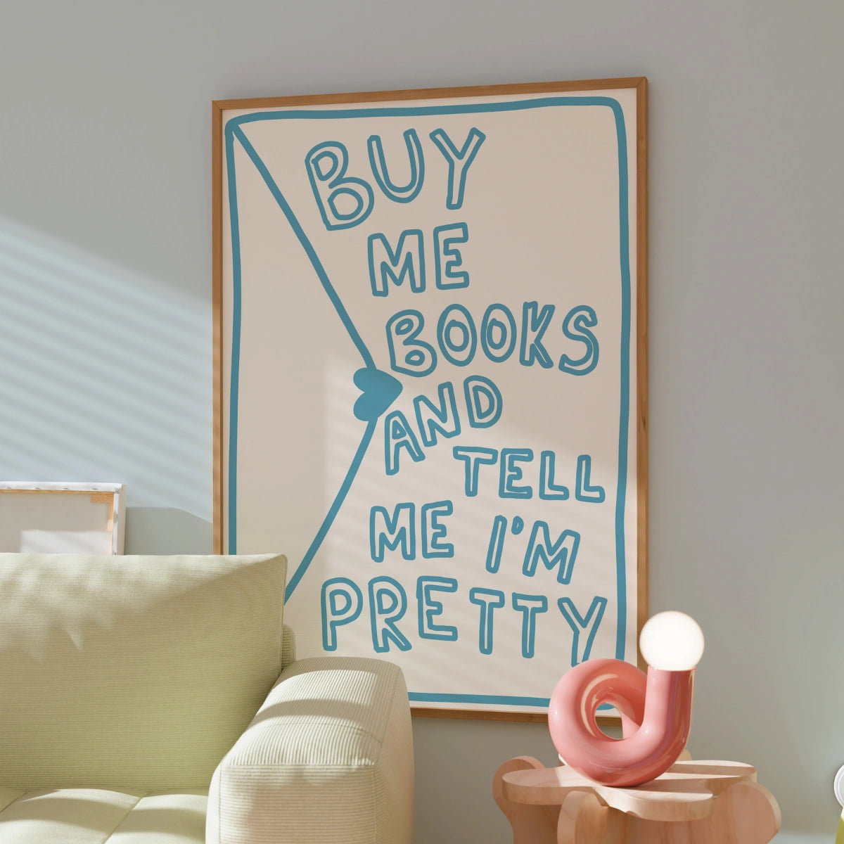 Buy Me Books Wall Art – Funny Bookish Quote Print
