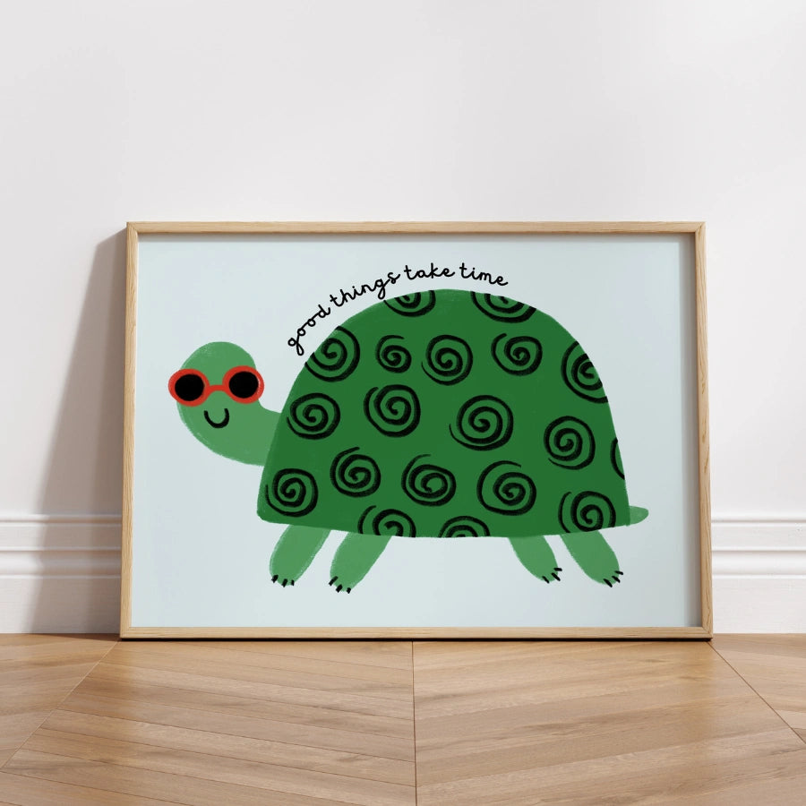Schildkröten-Kinderzimmerbild – Niedliche Tier-Wandkunst