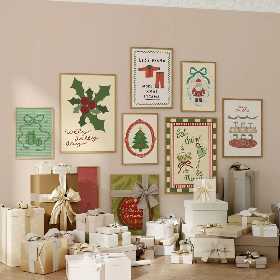 Handmade Minimal Christmas Decor, over 100 prints