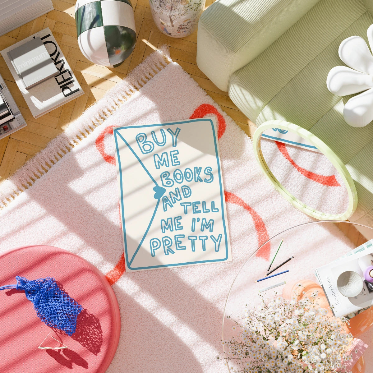 Buy Me Books Wall Art – Funny Bookish Quote Print