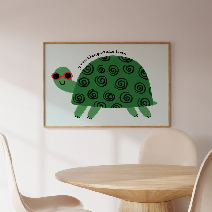 Schildkröten-Kinderzimmerbild – Niedliche Tier-Wandkunst