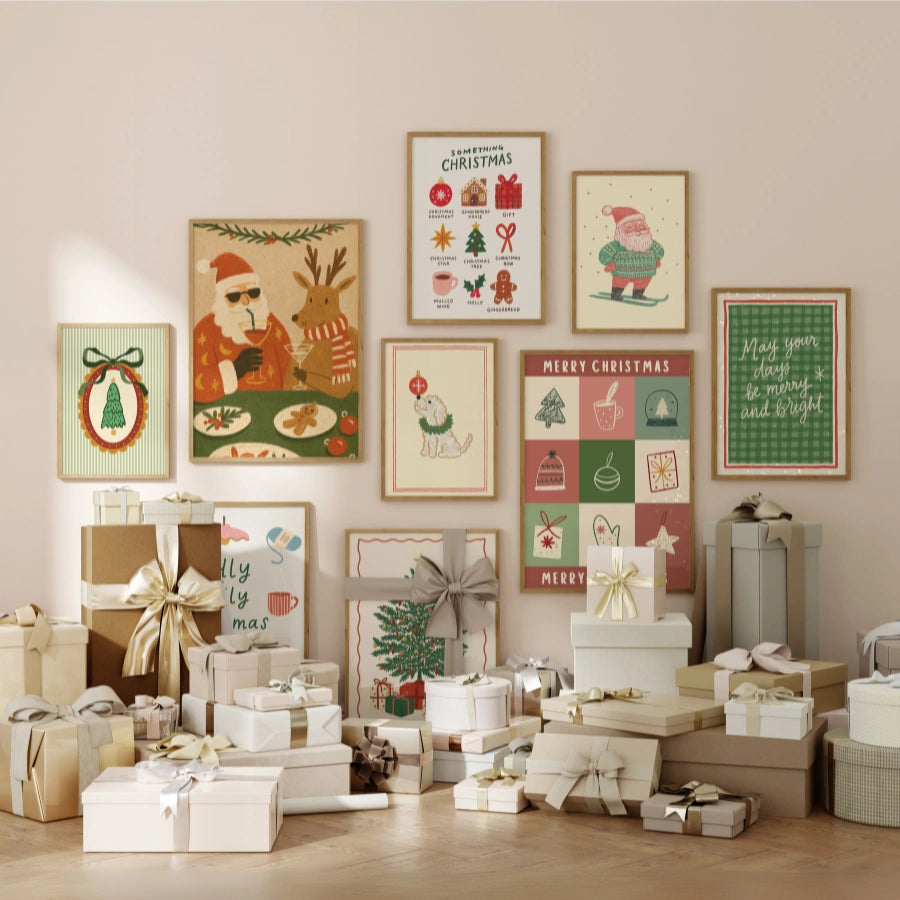 Handmade Minimal Christmas Decor, over 100 prints