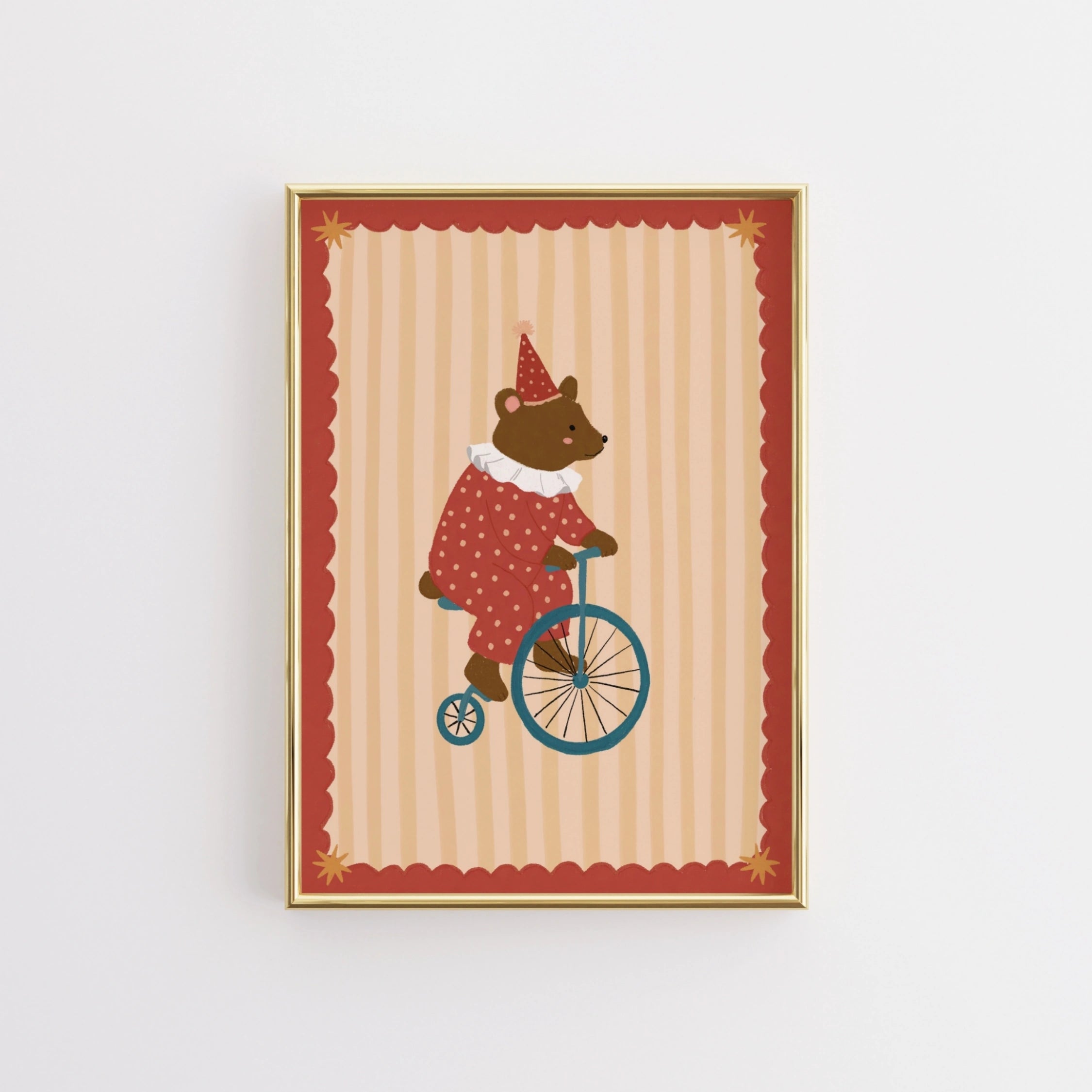 Vintage Circus Bear Nursery Print