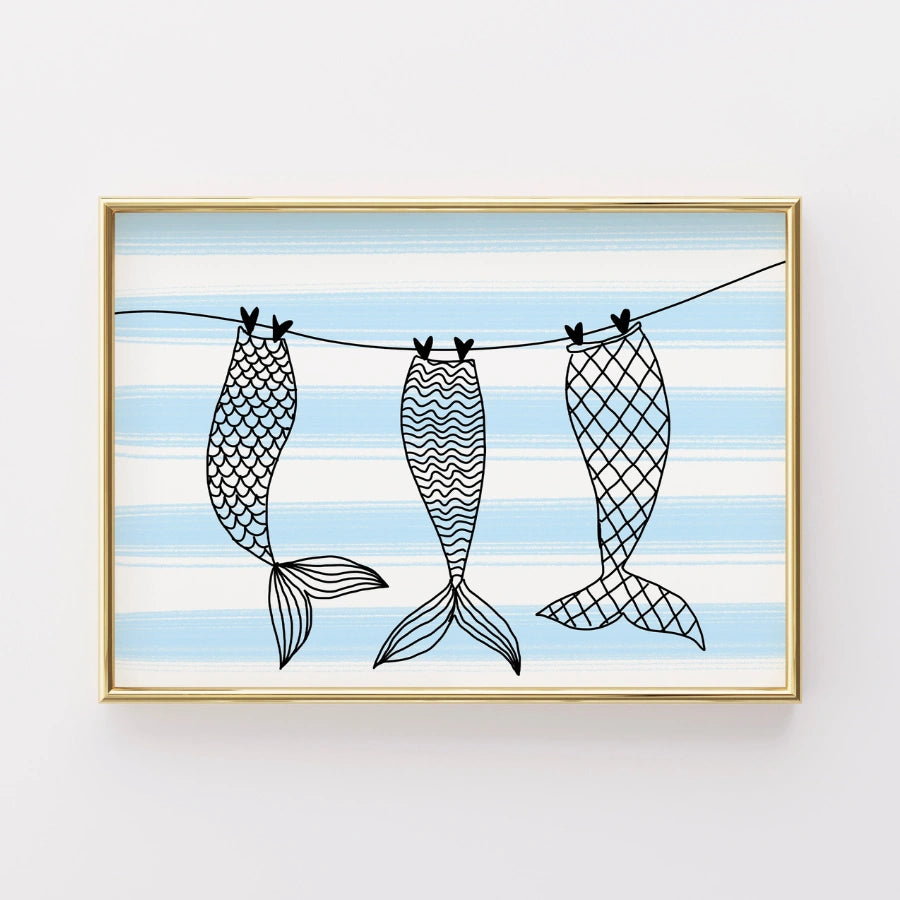 Mermaid Tails Wall Art – Nautical Decor