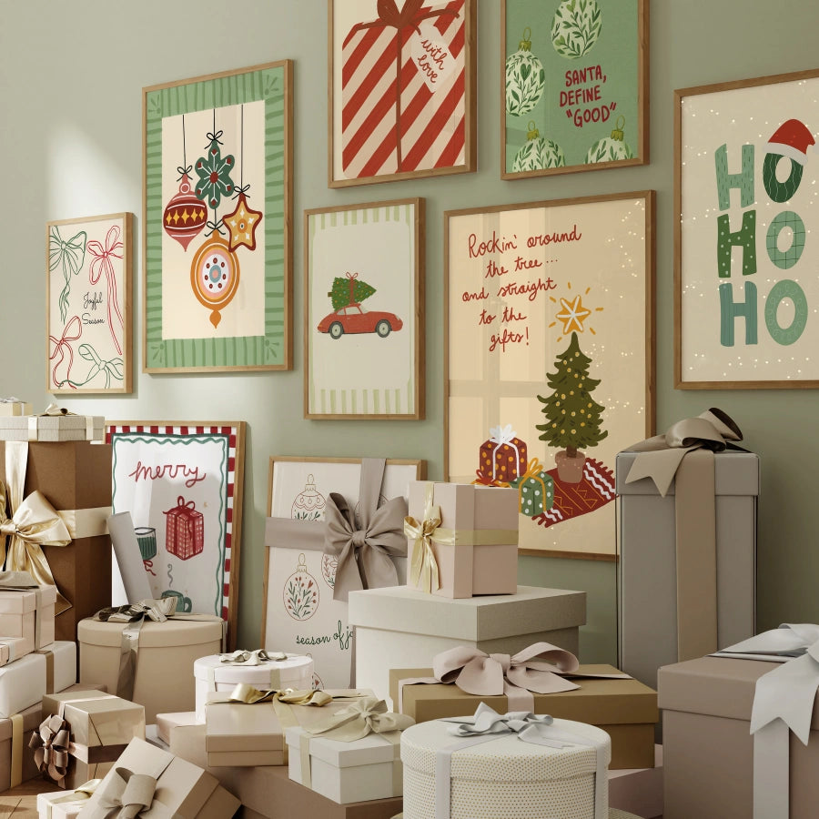 Handmade Minimal Christmas Decor, over 100 prints