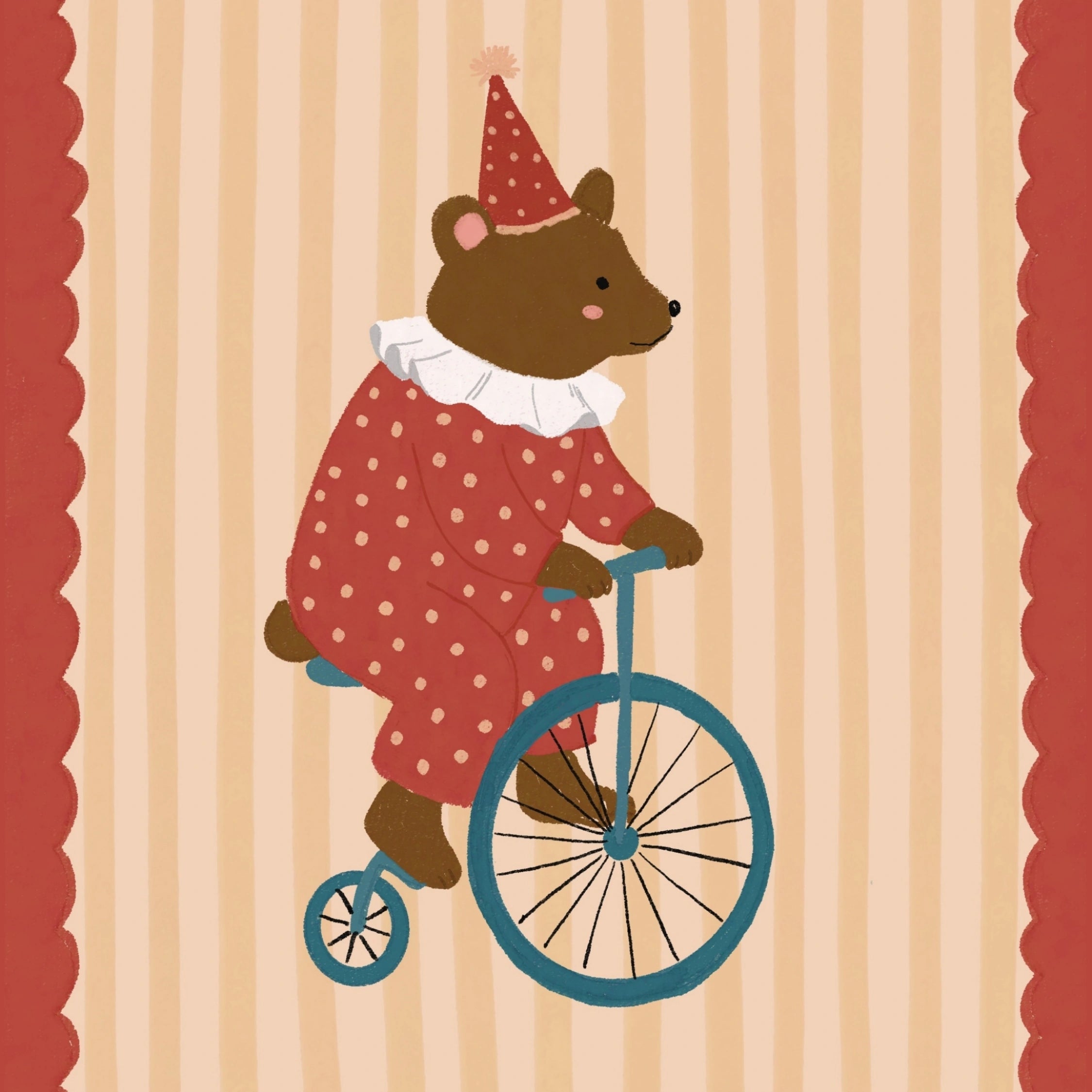 Vintage Circus Bear Nursery Print