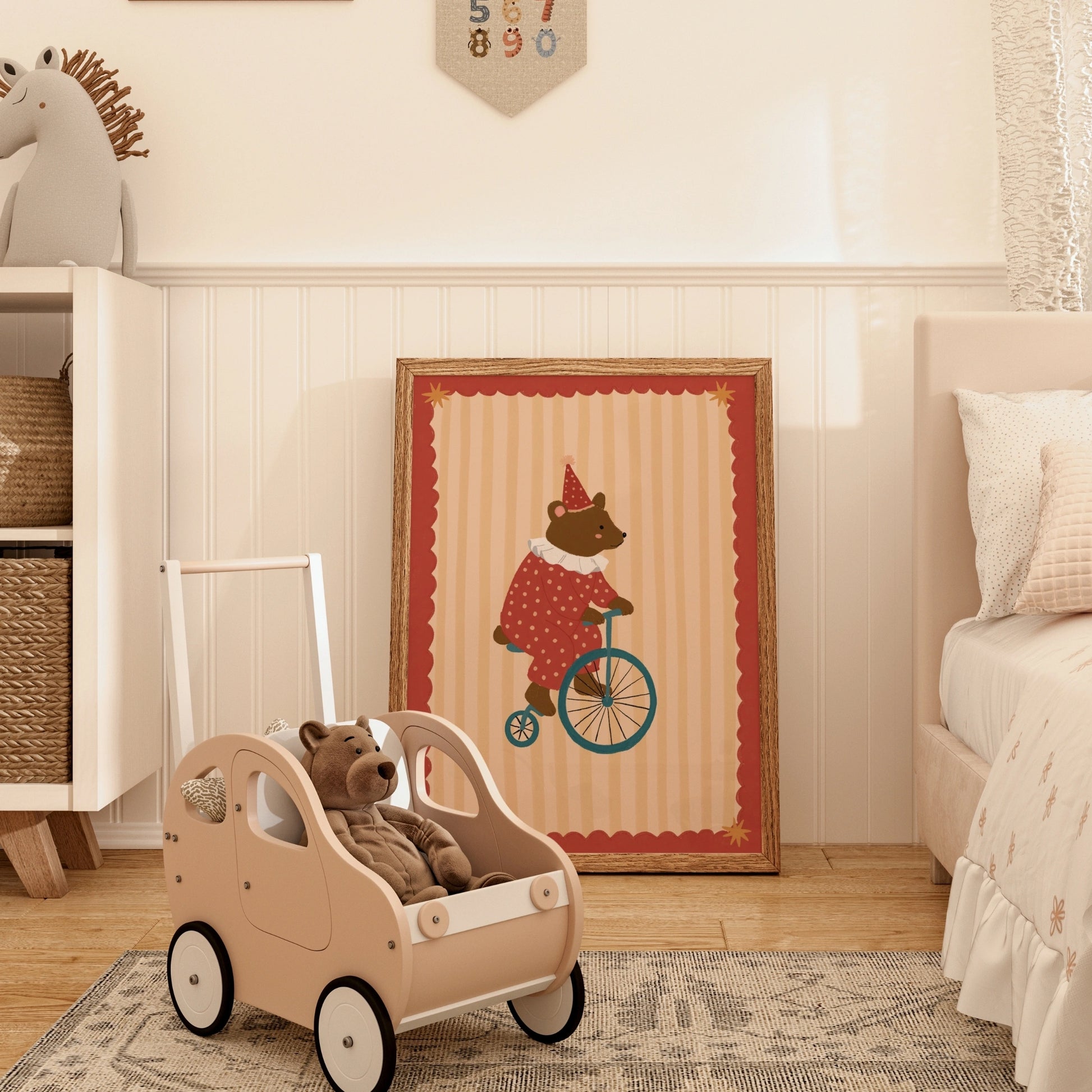 Vintage Circus Bear Nursery Print