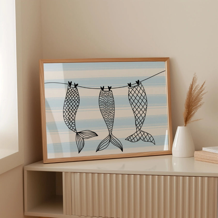 Mermaid Tails Wall Art – Nautical Decor