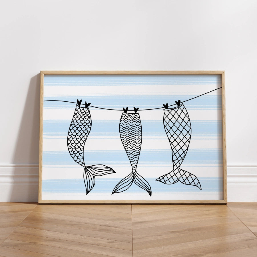 Mermaid Tails Wall Art – Nautical Decor