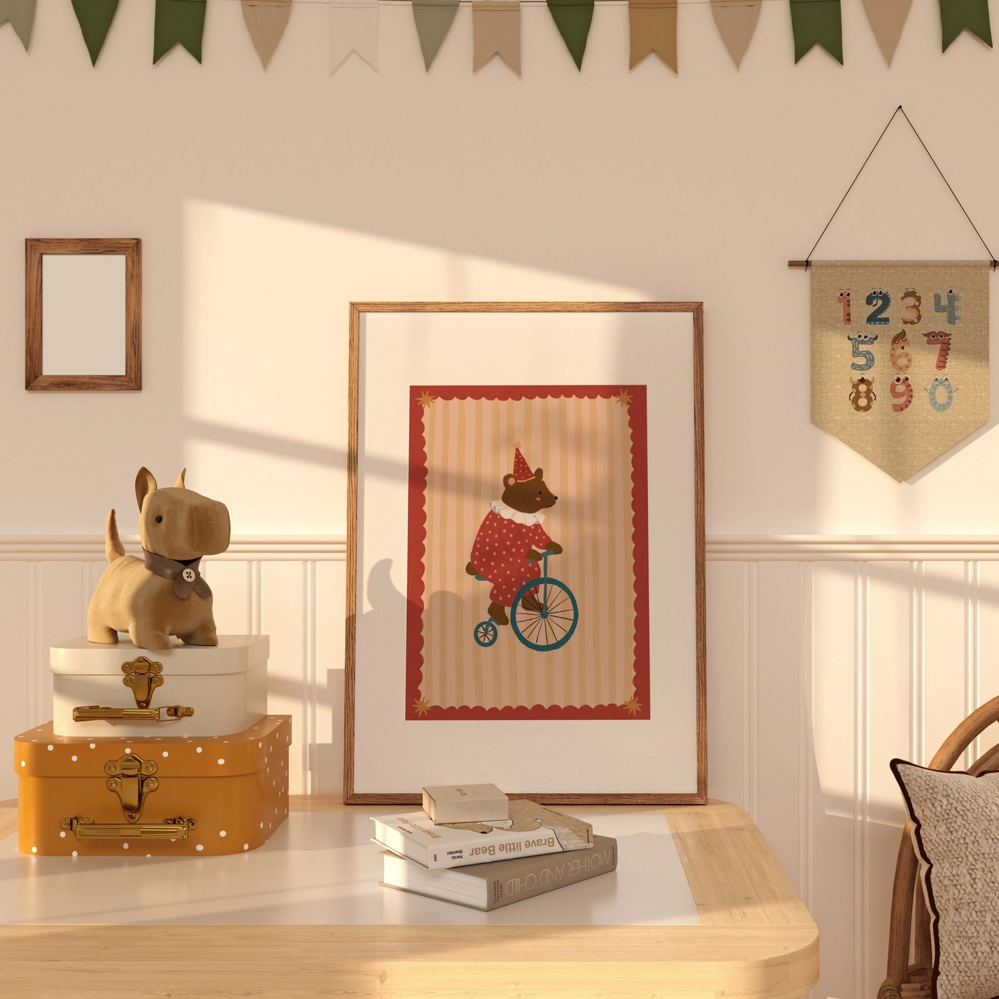 Vintage Circus Bear Nursery Print