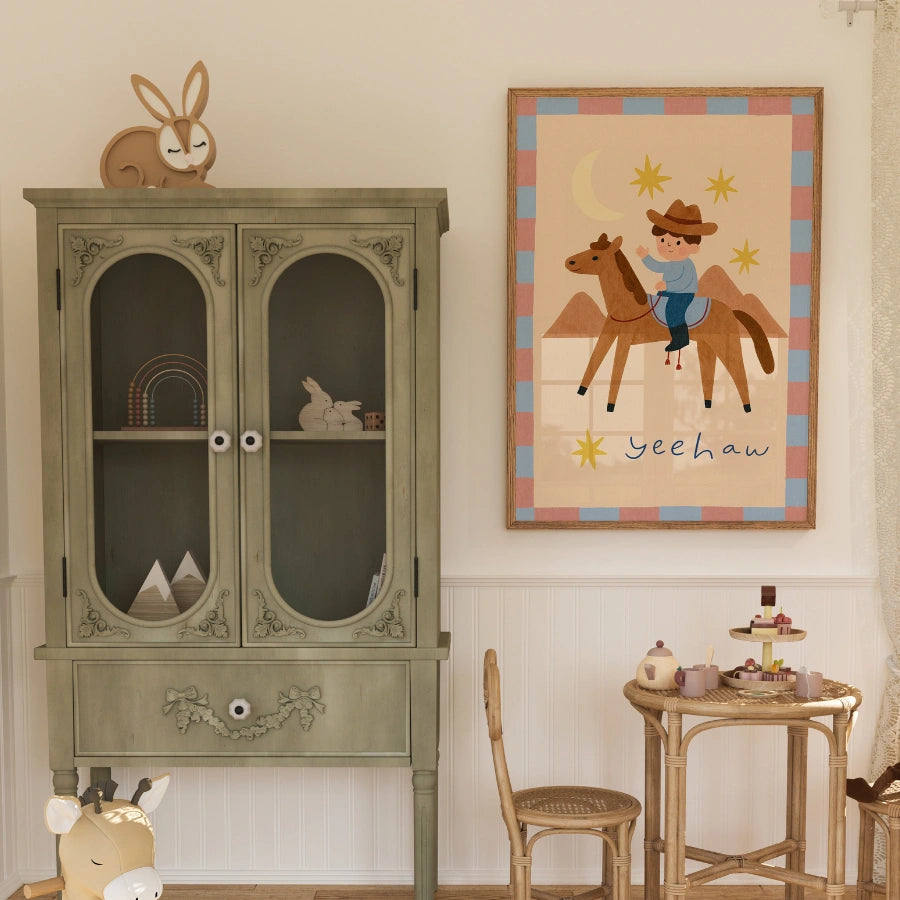 Cowboy Nursery Print - Yeehaw Kids Wall Art