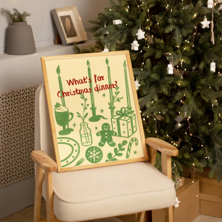 Christmas Dinner Wall Art - Funny Holiday Quote Print