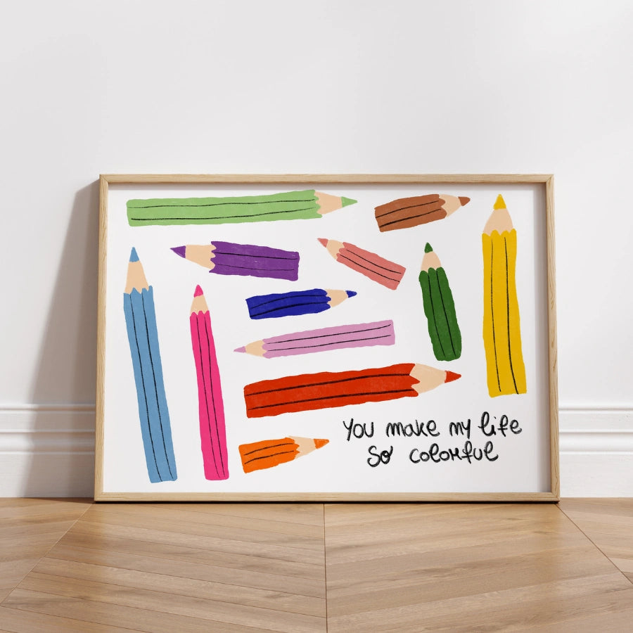Color Pencils Nursery Print – Cute Art Wall Decor for Kids