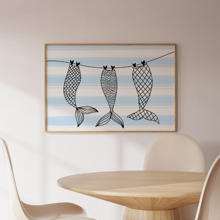 Mermaid Tails Wall Art – Nautical Decor