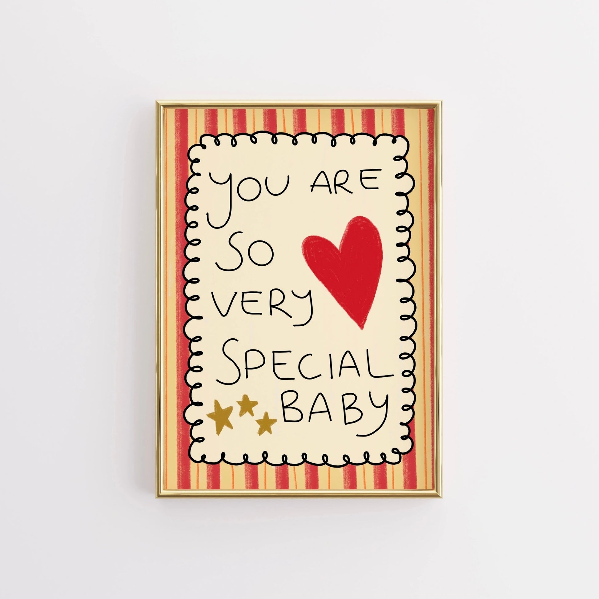 You Are So Very Special Baby – Typography Nursery Print with Heart