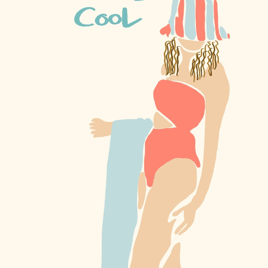 Coastal Cool Wall Art - Preppy Summer Girl Print
