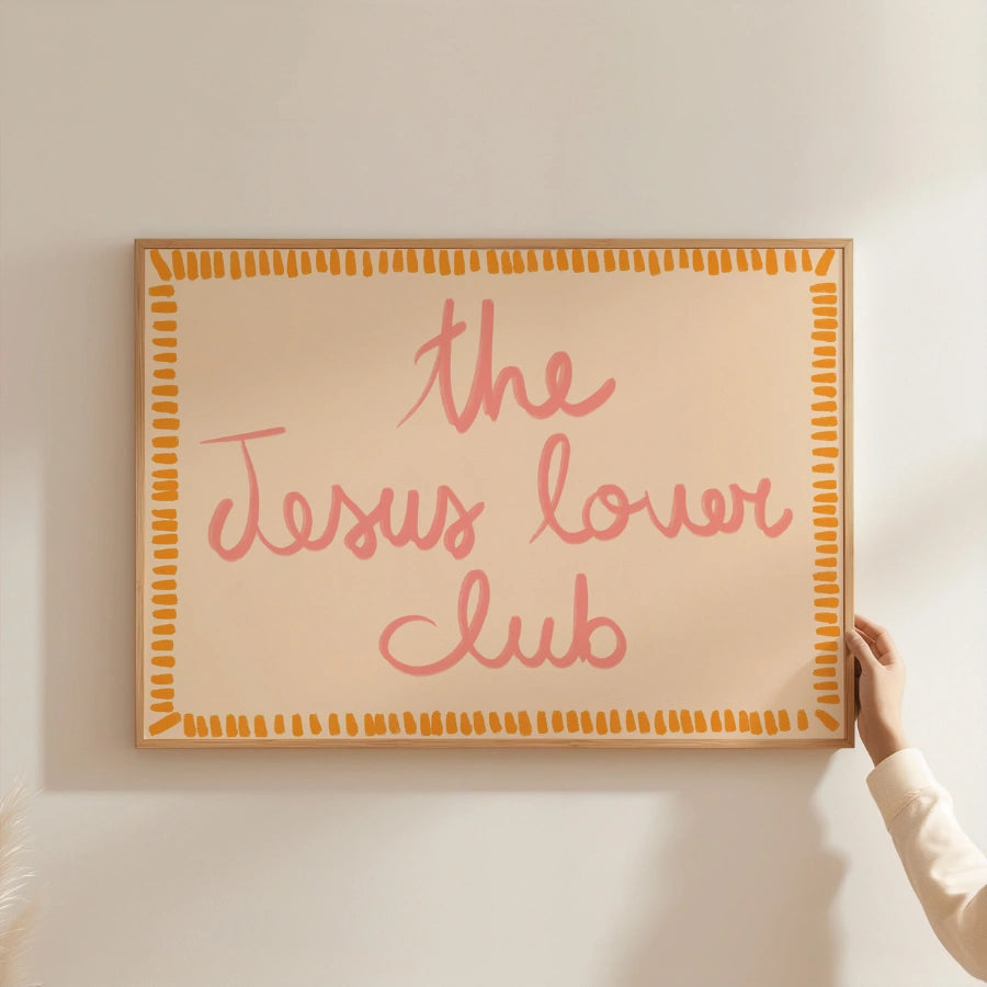 Wandbild „Jesus Lover Club“ – Trendiger christlicher Druck