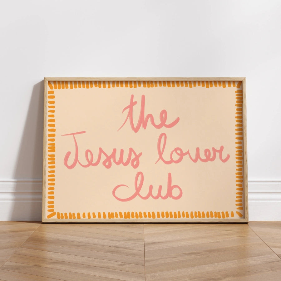 Wandbild „Jesus Lover Club“ – Trendiger christlicher Druck