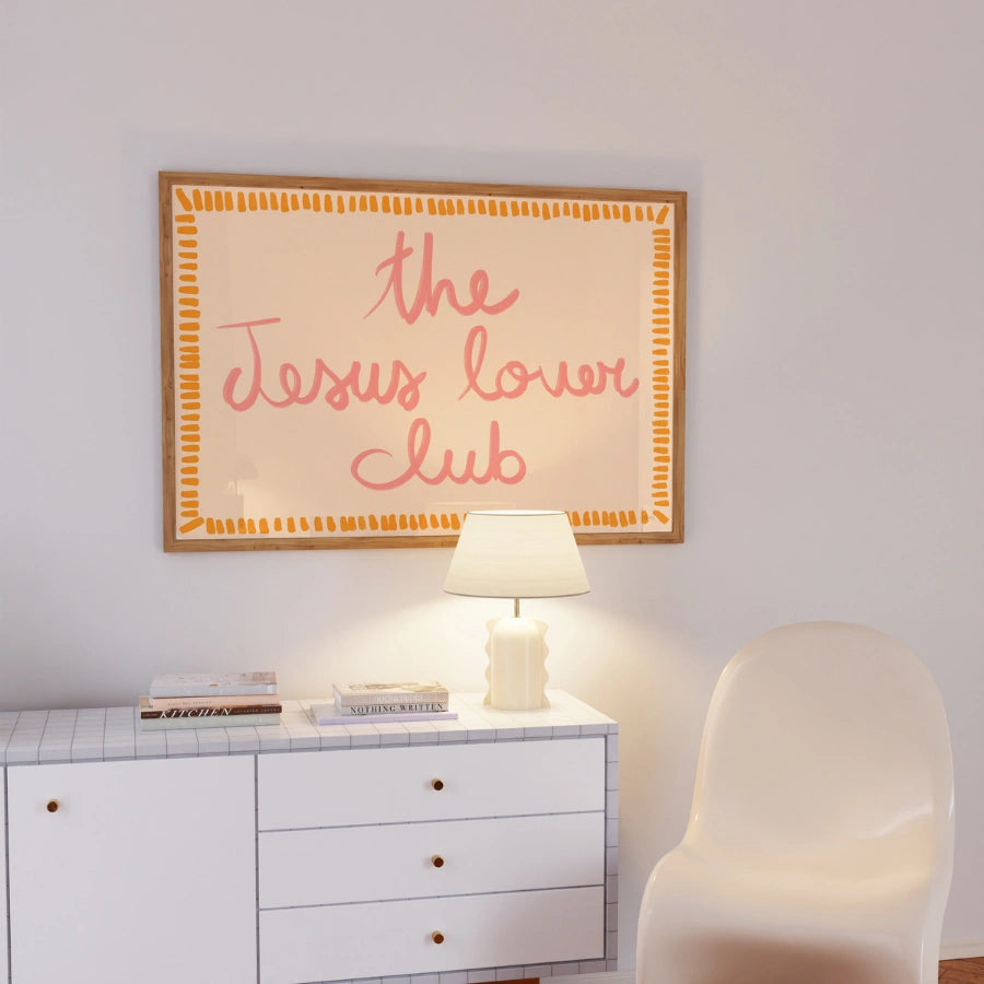 Wandbild „Jesus Lover Club“ – Trendiger christlicher Druck
