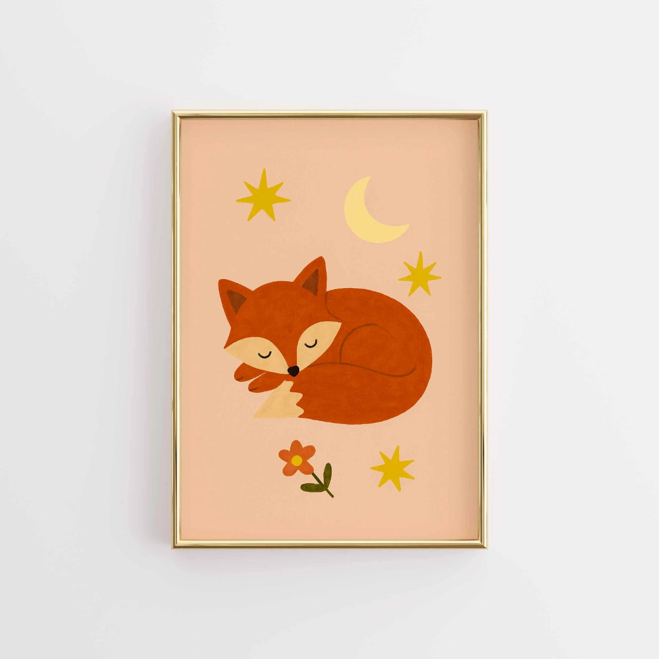 Sleeping Fox Nursery Print