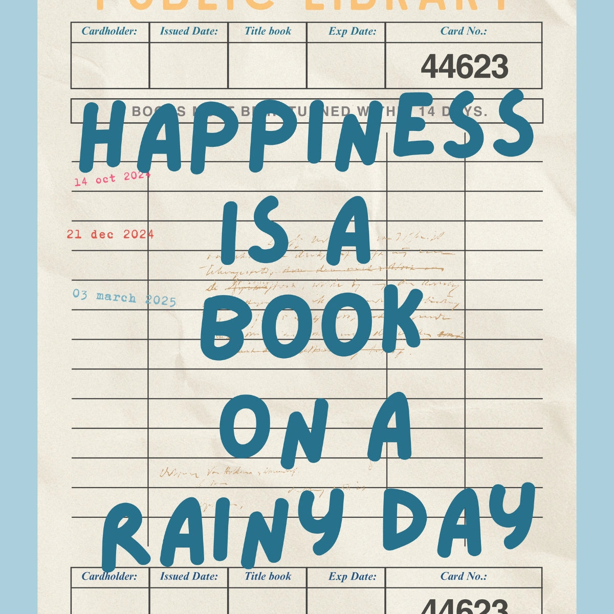 Kunstdruck „Buch an einem Regentag“ – Retro-Bibliothekswandbild