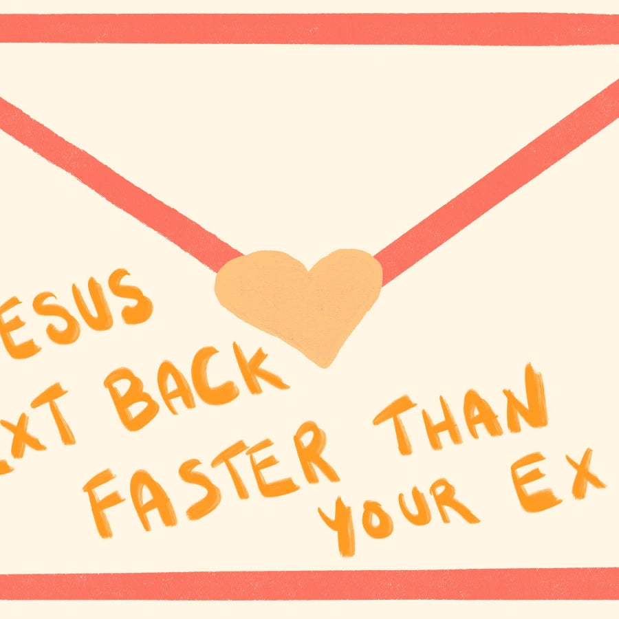 Jesus Text Back Faster Than Your Ex Wall Art – Funny Christian Print