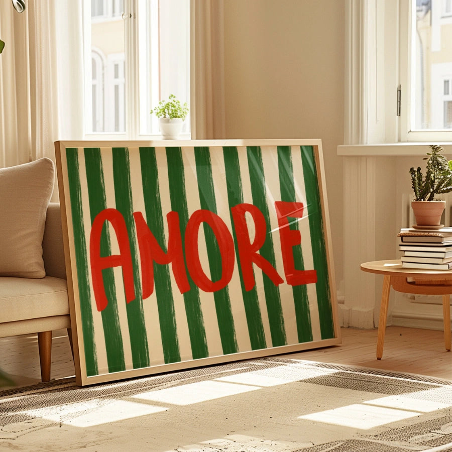 Amore Wall Art Print – Bold Italian Word Poster