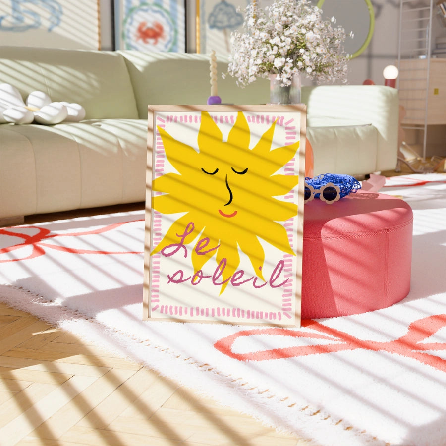 Le Soleil Wall Art - Preppy Sunshine Poster