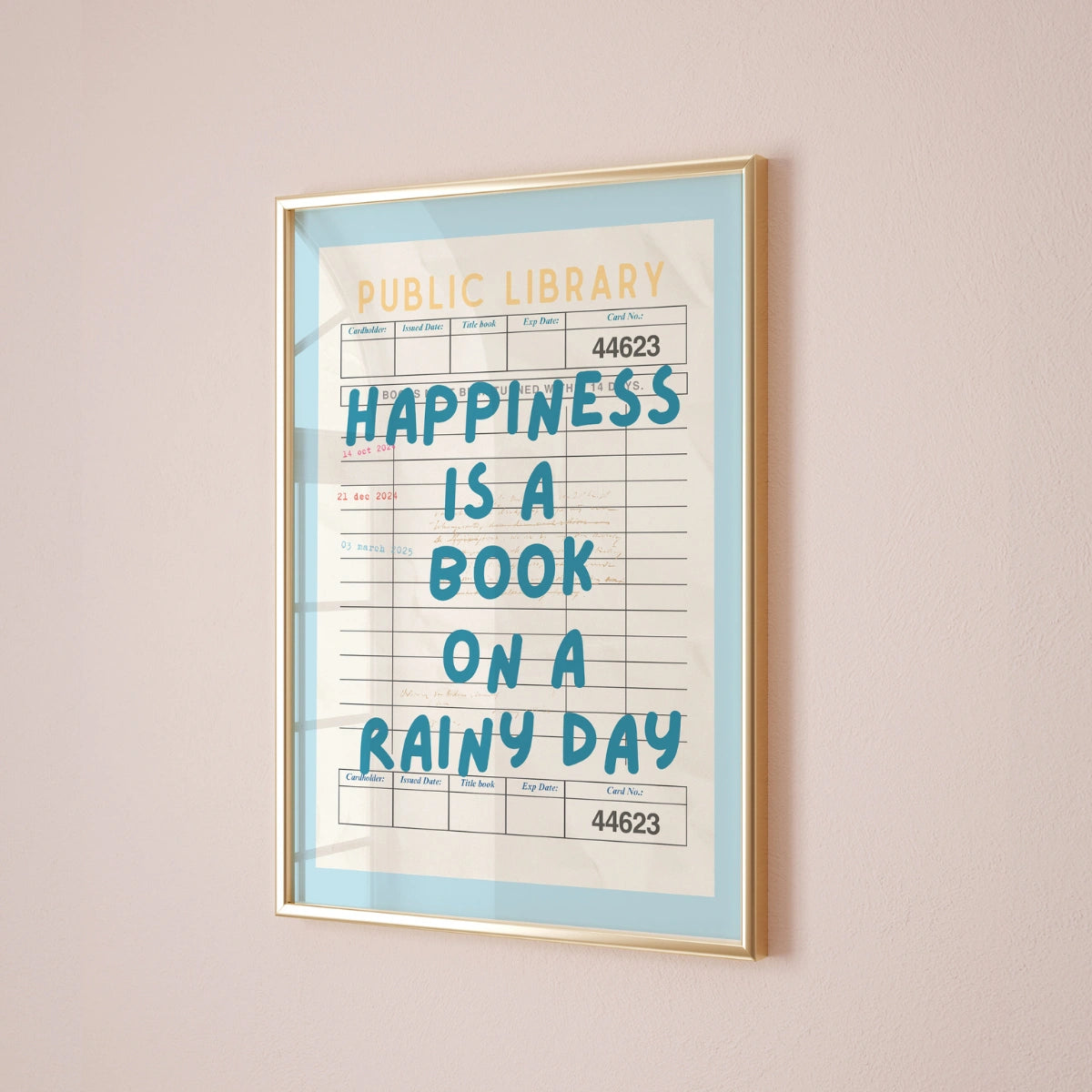 Kunstdruck „Buch an einem Regentag“ – Retro-Bibliothekswandbild