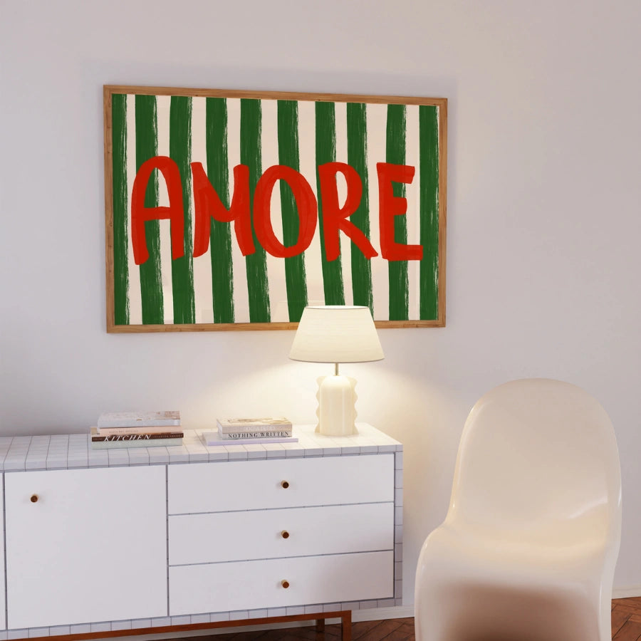 Amore Wall Art Print – Bold Italian Word Poster
