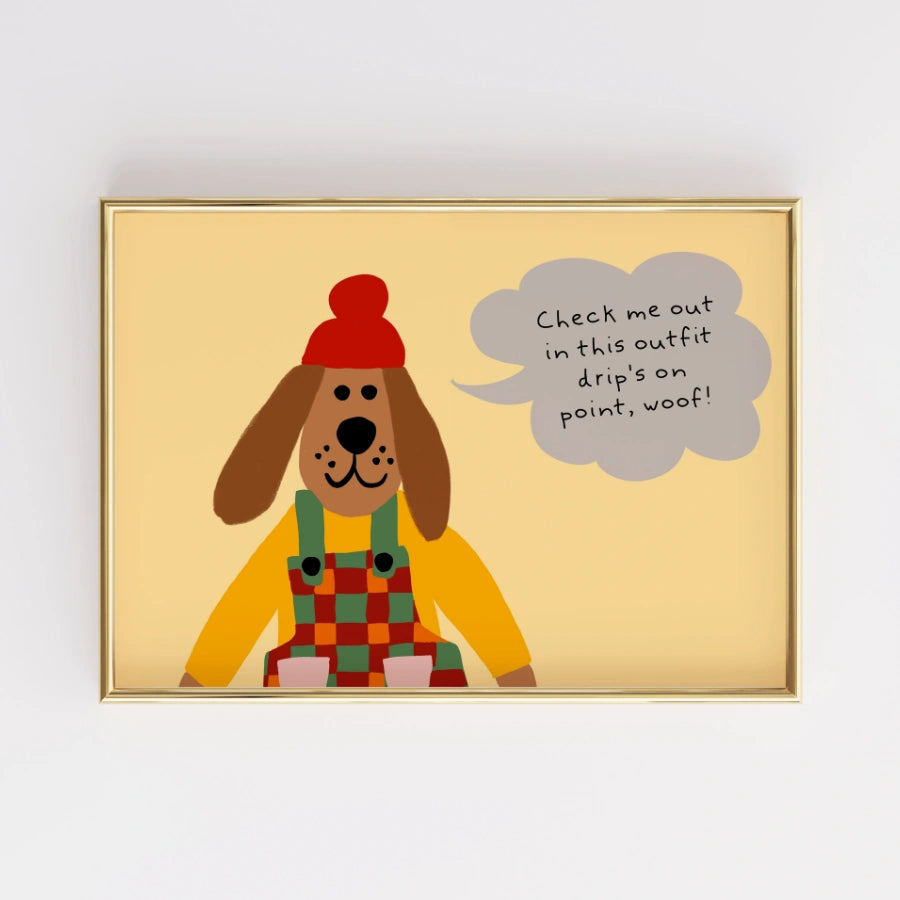 Cool Dog Nursery Print – Cute Animal Wall Art for Kids
