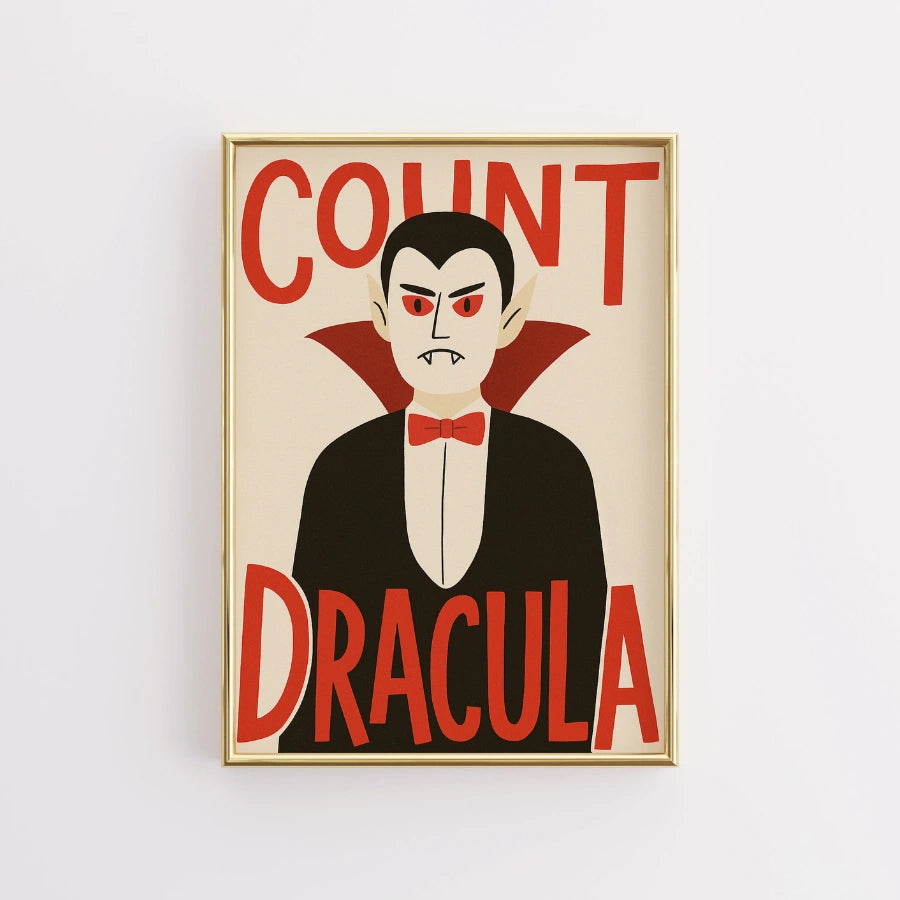 Graf Dracula Halloween-Druck – Lustige Vampir-Wandkunst