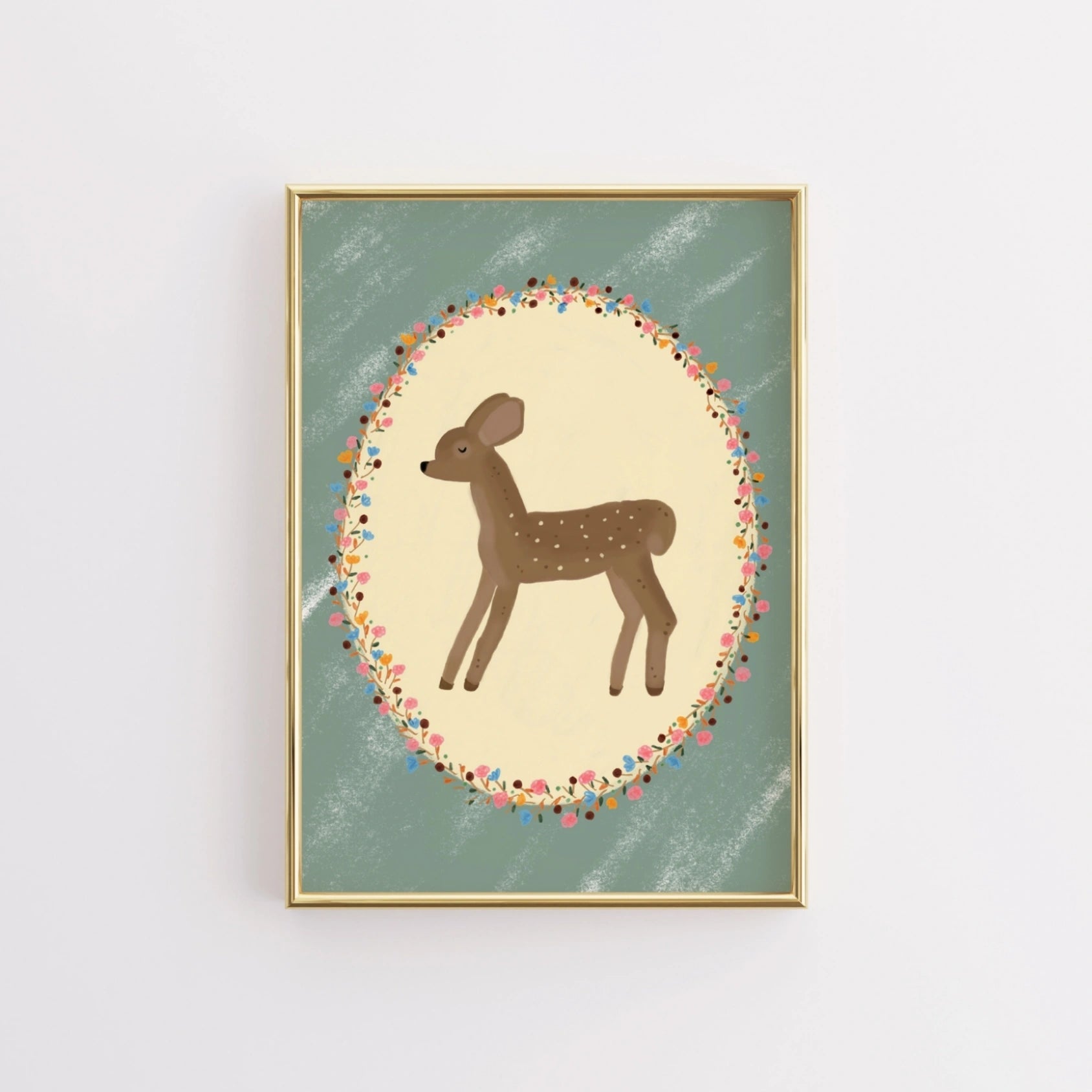 Vintage Fawn Nursery Print